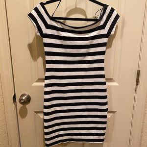 Black and white striped Express Body-con dress - Small
